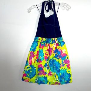 Aeropostale Blue/Flowers Halter Dress